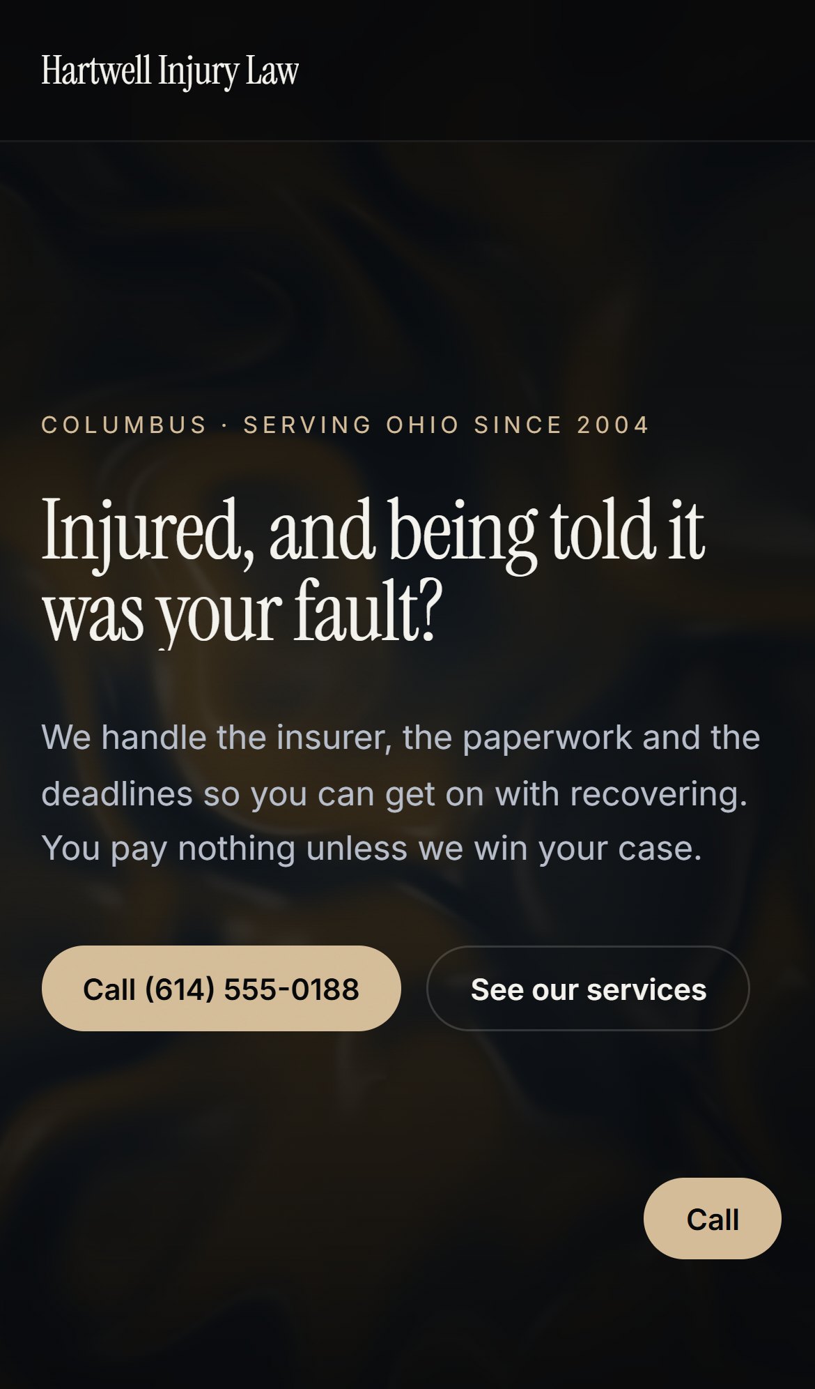 Hartwell Injury Law interactive website