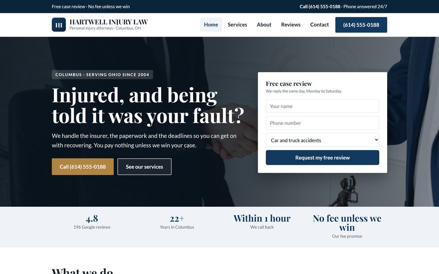 Hartwell Injury Law website